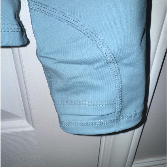 Shadow Sport Light Blue  Fitted Mock-Neck 3/4 Zip Front Athletic Jacket, Pockets - Picture 8 of 12